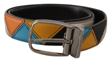 Load image into Gallery viewer, Dolce & Gabbana Elegant Multicolor Leather Belt with Silver Buckle