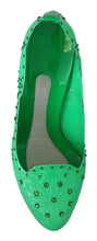 Load image into Gallery viewer, Dolce & Gabbana Enchanting Crystal Cinderella Pumps in Lush Green