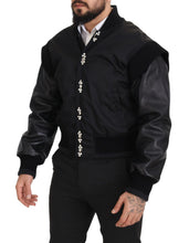 Load image into Gallery viewer, Dolce & Gabbana Elegant Black Crystal-Embellished Bomber Jacket