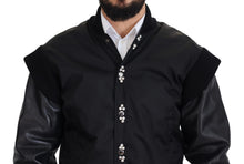 Load image into Gallery viewer, Dolce & Gabbana Elegant Black Crystal-Embellished Bomber Jacket