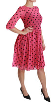 Load image into Gallery viewer, Dolce & Gabbana Elegant Polka Dot A-Line Knee Length Dress