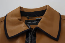 Load image into Gallery viewer, Dolce & Gabbana Elegant Dark Camel Zip Blouson Jacket