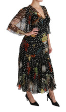 Load image into Gallery viewer, Dolce & Gabbana Elegant Silk Pleated A-Line Maxi Dress