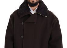Load image into Gallery viewer, Dolce & Gabbana Elegant Dark Brown Shearling Coat Jacket
