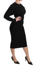 Load image into Gallery viewer, Dolce & Gabbana Elegant Black Bodycon Sheath Midi Dress