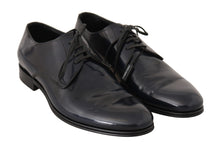 Load image into Gallery viewer, Dolce & Gabbana Elegant Dark Blue Leather Derby Dress Shoes