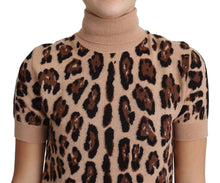 Load image into Gallery viewer, Dolce & Gabbana Elegant Leopard Print Wool Turtleneck Top