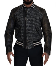 Load image into Gallery viewer, Dolce & Gabbana Multicolor Houndstooth Leather Bomber Jacket