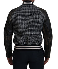 Load image into Gallery viewer, Dolce & Gabbana Multicolor Houndstooth Leather Bomber Jacket