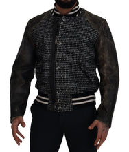 Load image into Gallery viewer, Dolce & Gabbana Multicolor Houndstooth Leather Bomber Jacket
