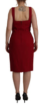 Load image into Gallery viewer, Dolce & Gabbana Elegant Red Square Neck Midi Dress