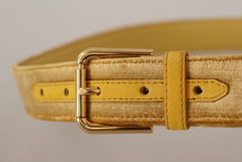 Load image into Gallery viewer, Dolce & Gabbana Elegant Velvet Designer Gold-Buckled Belt