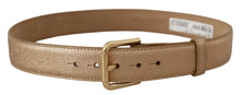 Load image into Gallery viewer, Dolce & Gabbana Chic Rose Gold Leather Belt with Logo Buckle