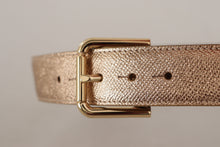 Load image into Gallery viewer, Dolce & Gabbana Chic Rose Gold Leather Belt with Logo Buckle