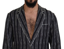 Load image into Gallery viewer, Dolce & Gabbana Blue Striped Silk Pajama Shirt Jacket