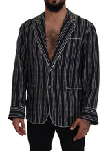 Load image into Gallery viewer, Dolce & Gabbana Blue Striped Silk Pajama Shirt Jacket