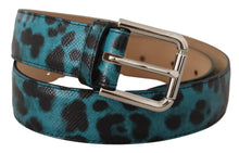 Load image into Gallery viewer, Dolce & Gabbana Engraved Logo Leather Belt - Elegant Blue