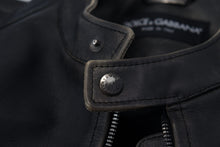 Load image into Gallery viewer, Dolce & Gabbana Elegant Black Leather Jacket with Silver Details