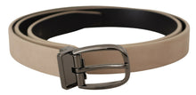 Load image into Gallery viewer, Dolce & Gabbana Elegant Beige Leather Belt with Silver Tone Buckle