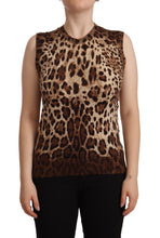 Load image into Gallery viewer, Dolce & Gabbana Chic Leopard Silk Cashmere Sleeveless Top