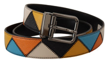 Load image into Gallery viewer, Dolce & Gabbana Multicolor Leather Belt with Silver Buckle