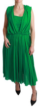 Load image into Gallery viewer, Dolce & Gabbana Elegant Sleeveless Pleated Silk Maxi Dress