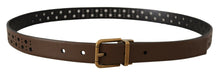 Load image into Gallery viewer, Dolce & Gabbana Elegant Brown Leather Belt with Golden Buckle