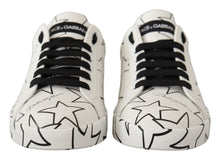 Load image into Gallery viewer, Dolce & Gabbana White Leather Stars Low Top Sneakers Shoes