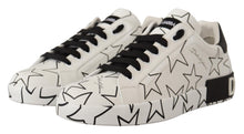 Load image into Gallery viewer, Dolce & Gabbana White Leather Stars Low Top Sneakers Shoes
