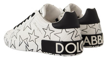 Load image into Gallery viewer, Dolce & Gabbana White Leather Stars Low Top Sneakers Shoes