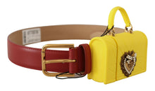 Load image into Gallery viewer, Dolce & Gabbana Elegant Red Leather Engraved Buckle Belt