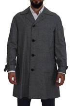 Load image into Gallery viewer, Dolce & Gabbana Elegant Gray Plaid Trench Coat