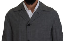 Load image into Gallery viewer, Dolce & Gabbana Elegant Gray Plaid Trench Coat