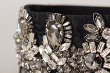 Load image into Gallery viewer, Dolce & Gabbana Black Silk Brass Crystal Embellished Waist Belt
