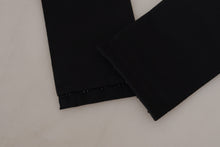 Load image into Gallery viewer, Dolce & Gabbana Black Silk Brass Crystal Embellished Waist Belt