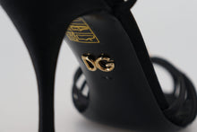 Load image into Gallery viewer, Dolce & Gabbana Elegant Silk Blend Crystal T-Strap Heels