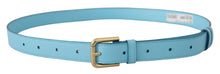 Load image into Gallery viewer, Dolce & Gabbana Elegant Sky Blue Leather Belt with Logo Buckle