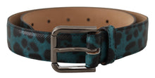 Load image into Gallery viewer, Dolce & Gabbana Engraved Logo Leather Belt in Blue Green