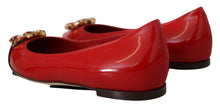 Load image into Gallery viewer, Dolce & Gabbana Red Suede Crystal Loafers - Exquisite Elegance