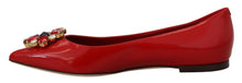 Load image into Gallery viewer, Dolce & Gabbana Red Suede Crystal Loafers - Exquisite Elegance