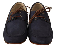 Load image into Gallery viewer, Dolce & Gabbana Elegant Blue & Brown Leather Boat Shoes