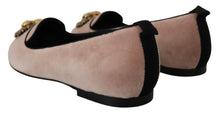 Load image into Gallery viewer, Dolce & Gabbana Pink Velvet Slip Ons Loafers Flats Shoes