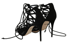 Load image into Gallery viewer, Dolce & Gabbana Elegant Black Suede Gladiator Stilettos