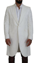 Load image into Gallery viewer, Dolce & Gabbana Elegant White Floral Brocade Trench Coat