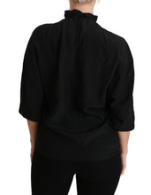 Load image into Gallery viewer, Dolce & Gabbana Elegant Black Silk Short Sleeve Blouse
