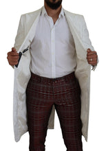 Load image into Gallery viewer, Dolce & Gabbana Elegant White Floral Brocade Trench Coat