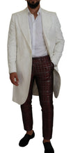 Load image into Gallery viewer, Dolce & Gabbana Elegant White Floral Brocade Trench Coat