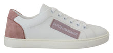 Load image into Gallery viewer, Dolce & Gabbana Chic White Pink Leather Low-Top Sneakers