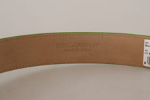 Load image into Gallery viewer, Dolce & Gabbana Chic Emerald Leather Belt with Engraved Buckle