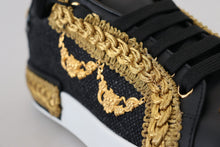 Load image into Gallery viewer, Dolce & Gabbana Elegant Portofino Leather Sneakers in Black